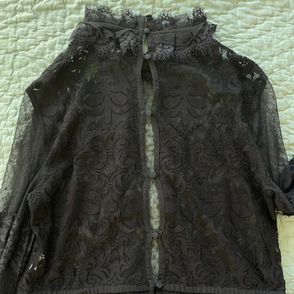 Nasty Gal Lace Mesh Crop Top - Picture 4 of 5